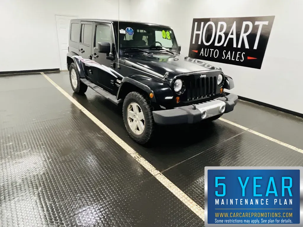 Black 2008 Jeep Wrangler Unlimited Sahara for sale in Hobart, IN