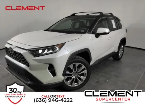 White 2021 Toyota RAV4 XLE Premium for sale in Saint Charles, MO