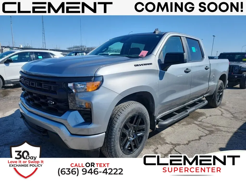 Gray 2024 Chevrolet Silverado 1500 Custom for sale in Saint Charles, MO