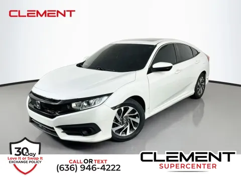 White 2016 Honda Civic EX for sale in Saint Charles, MO