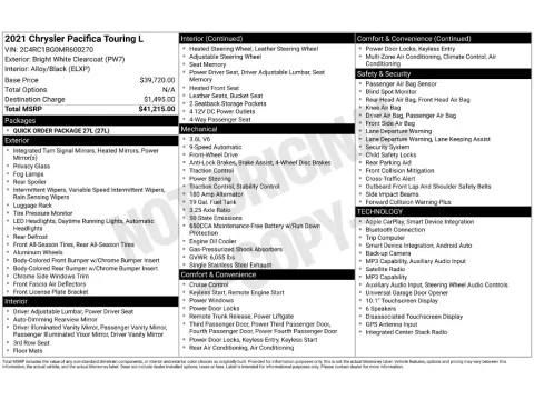Photos of 2021 Chrysler Pacifica Touring L for sale in Saint Charles, MO at Clement Supercenter