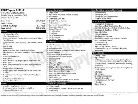 Photos of 2020 Toyota C-HR LE for sale in Saint Charles, MO at Clement Supercenter