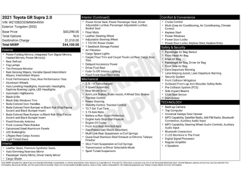 Photos of 2021 Toyota Supra 2.0 for sale in Saint Charles, MO at Clement Supercenter