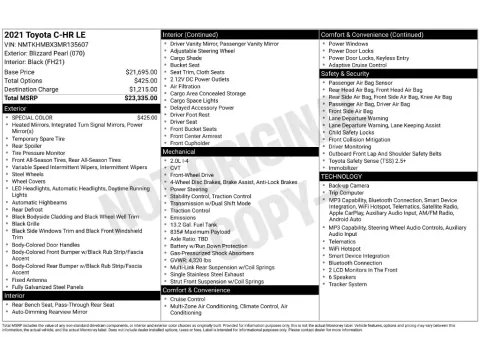 Photos of 2021 Toyota C-HR LE for sale in Saint Charles, MO at Clement Supercenter