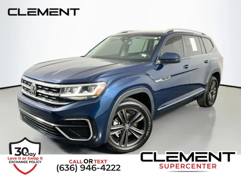 Blue 2022 Volkswagen Atlas 3.6L V6 SEL R-Line for sale in Florissant, MO