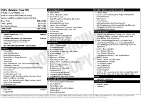 Photos of 2026 Chevrolet Trax 2RS for sale in Tulsa, OK at Jim Norton T-Town Chevrolet