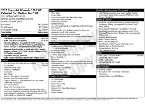 Photos of 2026 Chevrolet Silverado 1500 WT for sale in Tulsa, OK at Jim Norton T-Town Chevrolet