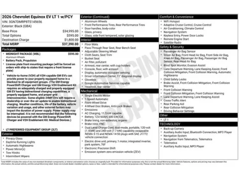 Photos of 2026 Chevrolet Equinox EV LT for sale in Tulsa, OK at Jim Norton T-Town Chevrolet