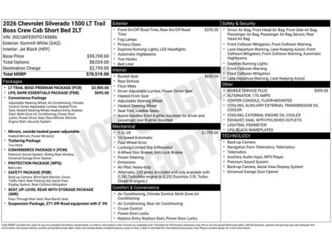 Photos of 2026 Chevrolet Silverado 1500 LT Trail Boss for sale in Tulsa, OK at Jim Norton T-Town Chevrolet