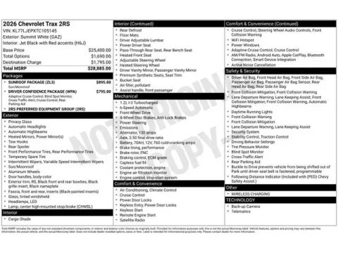 Photos of 2026 Chevrolet Trax 2RS for sale in Tulsa, OK at Jim Norton T-Town Chevrolet