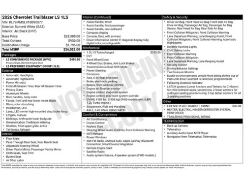 Photos of 2026 Chevrolet TrailBlazer LS for sale in Tulsa, OK at Jim Norton T-Town Chevrolet