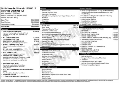 Photos of 2026 Chevrolet Silverado 2500HD LT for sale in Tulsa, OK at Jim Norton T-Town Chevrolet