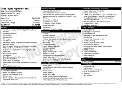 Another view of 2021 Toyota Highlander XLE for sale in Tulsa, OK at Jim Norton T-Town Chevrolet