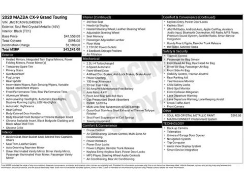 Another view of 2020 Mazda CX-9 Grand Touring for sale in Tulsa, OK at Jim Norton T-Town Chevrolet