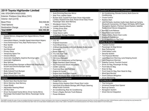 Another view of 2019 Toyota Highlander Limited for sale in Tulsa, OK at Jim Norton T-Town Chevrolet