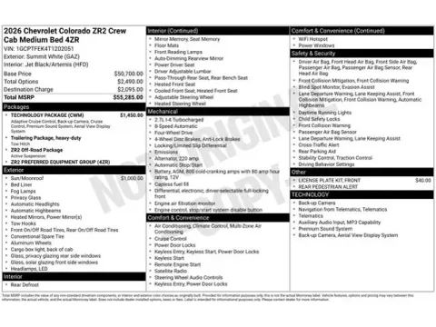 Photos of 2026 Chevrolet Colorado ZR2 for sale in Tulsa, OK at Jim Norton T-Town Chevrolet