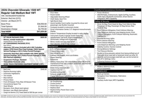 Photos of 2026 Chevrolet Silverado 1500 WT for sale in Tulsa, OK at Jim Norton T-Town Chevrolet