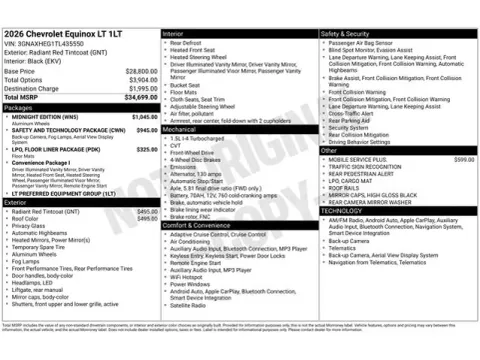 Photos of 2026 Chevrolet Equinox LT for sale in Tulsa, OK at Jim Norton T-Town Chevrolet