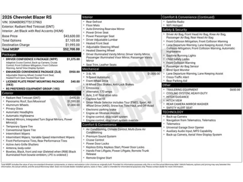 Photos of 2026 Chevrolet Blazer RS for sale in Tulsa, OK at Jim Norton T-Town Chevrolet