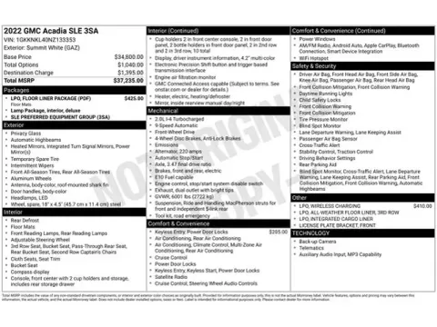 Another view of 2022 GMC Acadia SLE for sale in Tulsa, OK at Jim Norton T-Town Chevrolet