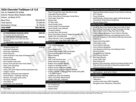 Photos of 2026 Chevrolet TrailBlazer LS for sale in Tulsa, OK at Jim Norton T-Town Chevrolet