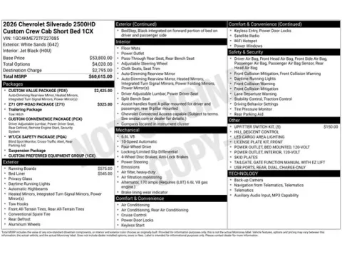 Photos of 2026 Chevrolet Silverado 2500HD Custom for sale in Tulsa, OK at Jim Norton T-Town Chevrolet