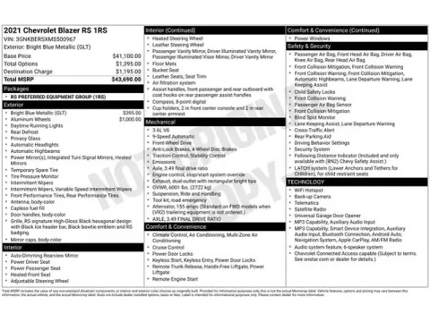 Another view of 2021 Chevrolet Blazer RS for sale in Tulsa, OK at Jim Norton T-Town Chevrolet