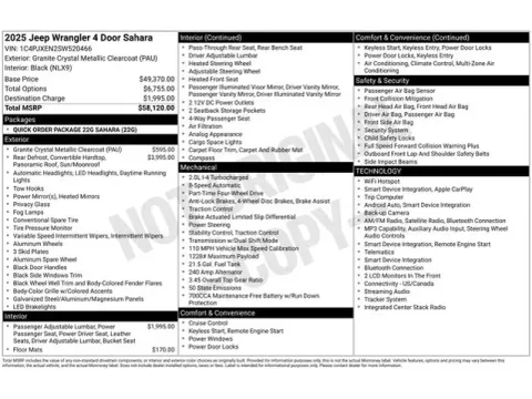 Another view of 2025 Jeep Wrangler Sahara for sale in Tulsa, OK at Jim Norton T-Town Chevrolet