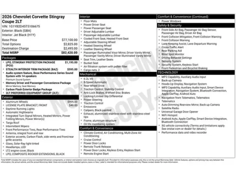 Another view of 2026 Chevrolet Corvette Stingray for sale in Tulsa, OK at Jim Norton T-Town Chevrolet