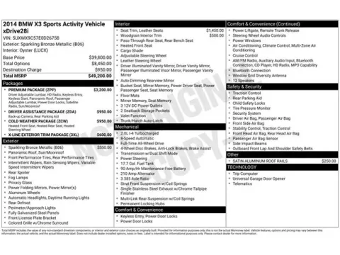 Another view of 2014 BMW X3 xDrive28i for sale in Tulsa, OK at Jim Norton T-Town Chevrolet