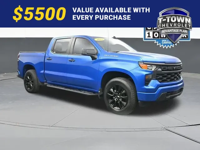 Blue 2022 Chevrolet Silverado 1500 Custom for sale in Tulsa, OK