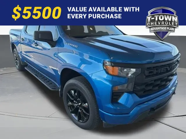 Blue 2022 Chevrolet Silverado 1500 Custom for sale in Tulsa, OK