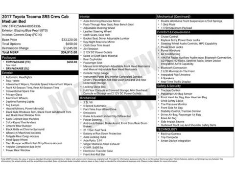 Another view of 2017 Toyota Tacoma SR5 for sale in Tulsa, OK at Jim Norton T-Town Chevrolet