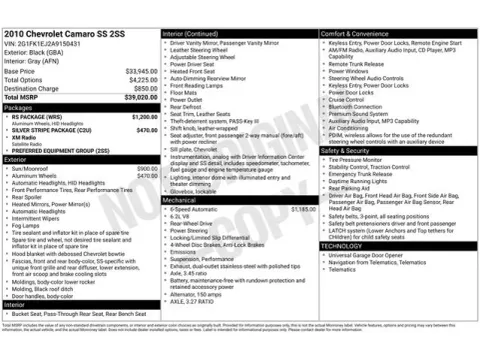 Another view of 2010 Chevrolet Camaro SS for sale in Tulsa, OK at Jim Norton T-Town Chevrolet