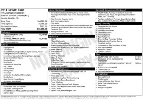 Another view of 2014 INFINITI QX80 for sale in Tulsa, OK at Jim Norton T-Town Chevrolet