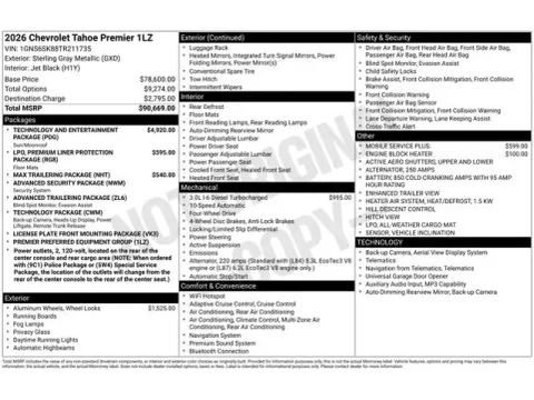 Photos of 2026 Chevrolet Tahoe Premier for sale in Tulsa, OK at Jim Norton T-Town Chevrolet