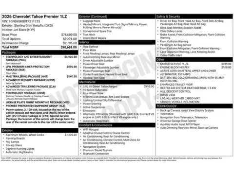 Photos of 2026 Chevrolet Tahoe Premier for sale in Tulsa, OK at Jim Norton T-Town Chevrolet