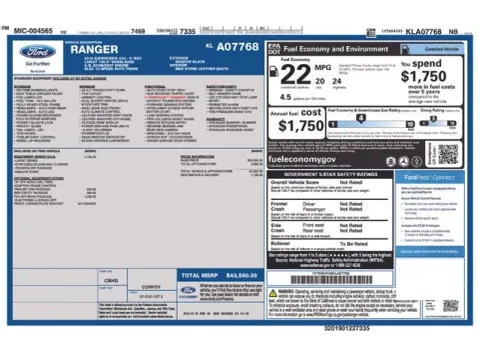 Another view of 2019 Ford Ranger Lariat for sale in Tulsa, OK at Jim Norton T-Town Chevrolet