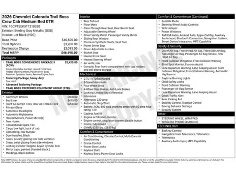 Photos of 2026 Chevrolet Colorado Trail Boss for sale in Tulsa, OK at Jim Norton T-Town Chevrolet