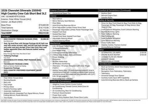 Photos of 2026 Chevrolet Silverado 2500HD High Country for sale in Tulsa, OK at Jim Norton T-Town Chevrolet