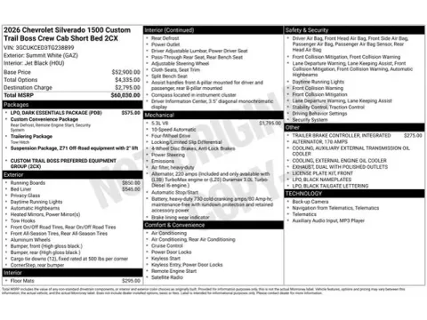 Photos of 2026 Chevrolet Silverado 1500 Custom Trail Boss for sale in Tulsa, OK at Jim Norton T-Town Chevrolet