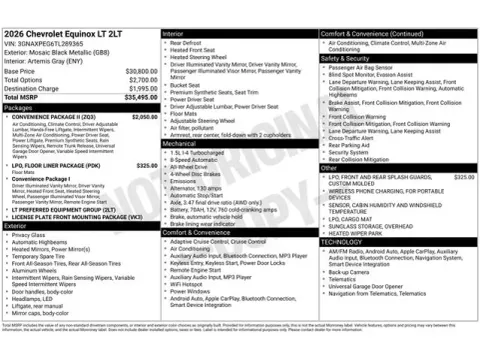 Photos of 2026 Chevrolet Equinox LT for sale in Tulsa, OK at Jim Norton T-Town Chevrolet