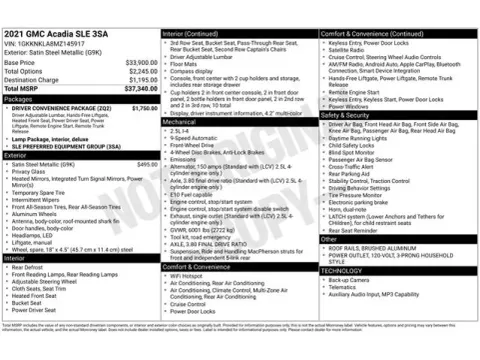 Another view of 2021 GMC Acadia SLE for sale in Tulsa, OK at Jim Norton T-Town Chevrolet