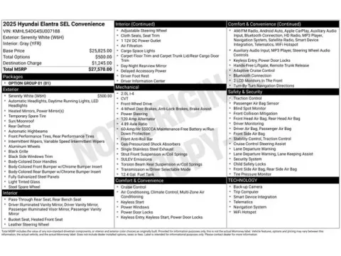 Another view of 2025 Hyundai Elantra SEL Convenience for sale in Tulsa, OK at Jim Norton T-Town Chevrolet