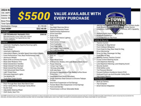Blue 2024 Kia Forte LXS for sale in Tulsa, OK