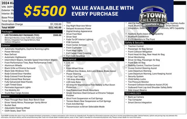 Blue 2024 Kia Forte LXS for sale in Tulsa, OK