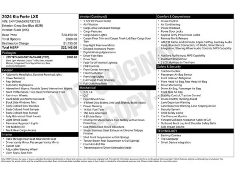 Another view of 2024 Kia Forte LXS for sale in Tulsa, OK at Jim Norton T-Town Chevrolet
