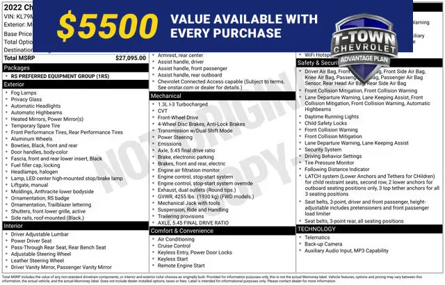 Black 2022 Chevrolet TrailBlazer RS for sale in Tulsa, OK