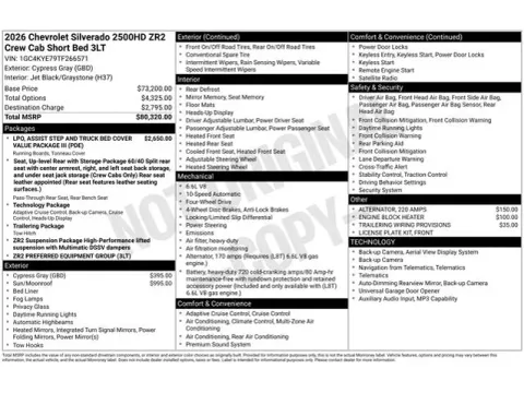 Photos of 2026 Chevrolet Silverado 2500HD ZR2 for sale in Tulsa, OK at Jim Norton T-Town Chevrolet