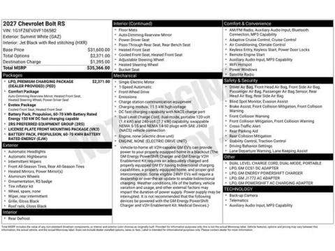 Photos of 2027 Chevrolet Bolt EV RS for sale in Tulsa, OK at Jim Norton T-Town Chevrolet